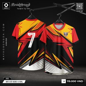 Áo Bóng Đá Thiết Kế Mẫu #108-RSM - Đen Đỏ Vàng