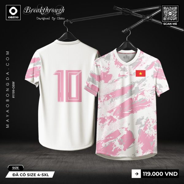 Áo Thể Thao Thiết Kế Trắng Hồng Pastel – Tinh Thần Năng Động & Dân Tộc
