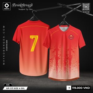 Áo Bóng Đá Thiết Kế Màu Đỏ Gradient – Sắc Mạnh Mẽ & Năng Lượng