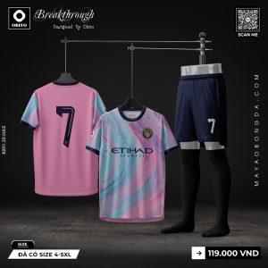 Bộ Đồ Đá Banh Thiết Kế Hồng Pastel Xanh Sky Blue Năng Động