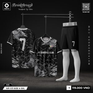 Áo Bóng Đá Thiết Kế Breakthrough by Obito - Đen Xám Cá Tính