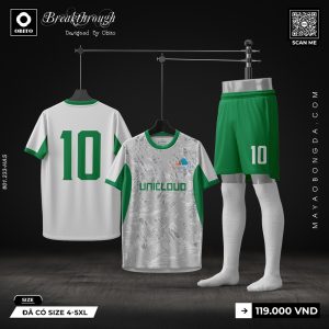 Breakthrough - Unitcloud Trắng Xanh Lá | Bộ Quần Áo Bóng Đá Thiết Kế Cá Tính