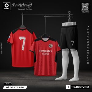 Áo Đấu Thể Thao Thiết Kế Màu Đỏ Năng Động