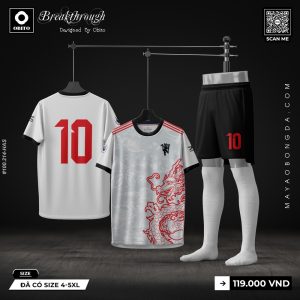 Áo Bóng Đá Trắng Xám Rồng Đỏ – Mã Thiết Kế 3-22