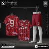 Áo đá bóng thiết kế đỏ đô galaxy AIA - Mẫu áo thể thao cá tính cho đội bóng phong trào