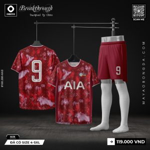 Áo đá bóng thiết kế đỏ đô galaxy AIA - Mẫu áo thể thao cá tính cho đội bóng phong trào