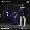 Áo Bóng Đá Thiết Kế Màu Xanh Navy - Họa Tiết Tím Hồng Pastel Nổi Bật