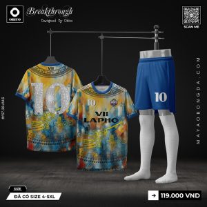 Áo bóng đá thiết kế Tie-Dye Xanh Cam Số 10 – Cá tính & Nổi bật