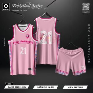 Áo Bóng Rổ Pink Panther Hồng Pastel Nổi Bật – Mã 26-1
