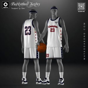 Áo Bóng Rổ Trắng Đỏ Navy Champion - Năng Động & Cá Tính