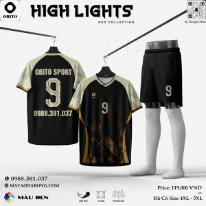 Áo đá bóng Obito Highlights màu đen – Mạnh mẽ & đầy cuốn hút