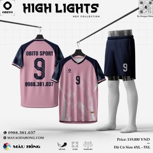 Áo Đá Bóng OBITO Highlight Hồng Pastel - Phong Cách Trẻ Trung Năng Động