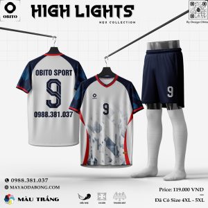 Áo Bóng Đá Không Logo Obito Highlights Trắng
