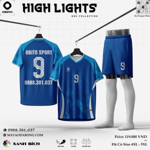 Áo Đá Bóng Obito Highlights Xanh Bích - Hiện Đại & Thoáng Mát