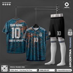 Đồng Phục Đá Banh Thiết Kế Xanh Navy Họa Tiết Cam – Phong Cách Năng Động & Cá Tính
