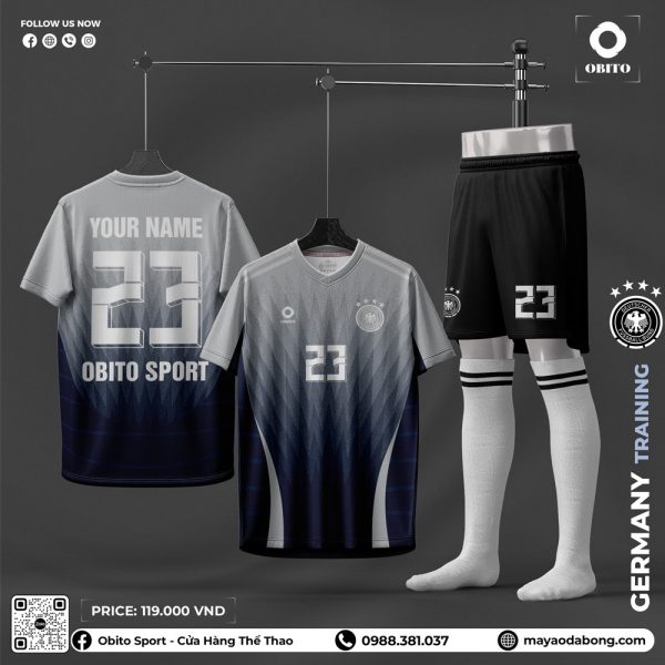 Áo Bóng Đá Germany Training - Xám Tro Đen