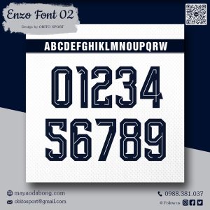 Font Số Enzo 02 – Xanh Navy Nổi Bật Dành Cho Áo Thể Thao