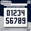 Font Số Indonesia 2016 Màu Xanh Đen – Thiết Kế OBITO SPORT