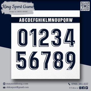 Font Số King Sport Game - Đen Trắng Mạnh Mẽ, Dễ Nhìn Trên Sân Cỏ