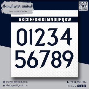 Font Số & Tên Manchester United 2023/24 Xanh Navy - OBITO SPORT