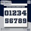 Font Số OLD SPORT 01 - Xanh Navy Truyền Thống, Đậm Chất Varsity