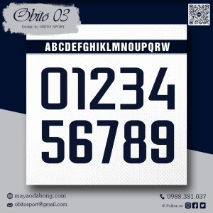 Font Số OBITO 03 - Trắng Xanh Đậm