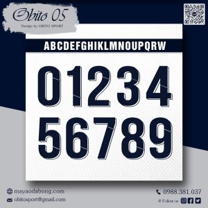 Font Số Obito 05 Navy Trắng - Đậm Chất Thể Thao, Dễ Dàng Nhận Diện