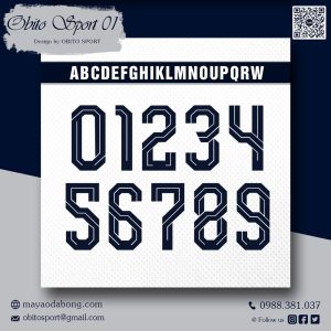 Font Số Thể Thao Obito Sport 01 - Tông Đen Đậm Nổi Bật