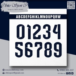 Font Số Obito Sport 07 - Xanh Navy Đậm Trên Nền Trắng