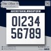 Font Số Obito Sport 14 KLG - Đen viền trắng trên nền trắng nổi bật