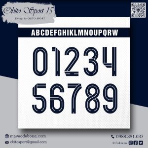 Font Số OBITO SPORT 15 - Đen Trắng Thiết Kế Thể Thao Hiện Đại
