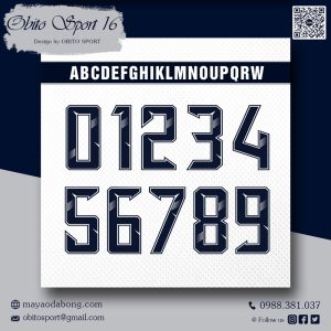 Font Số Obito Sport 16 – Xanh Navy Đậm Cá Tính Cho Áo Thể Thao
