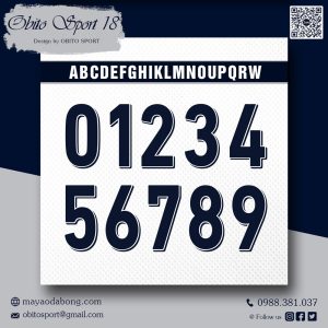 Font Số Obito Sport 18 – Xanh Navy Viền Trắng Đẳng Cấp Thể Thao