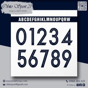 Font Số Obito Sport 21 – Đen Viền Trắng Tối Giản, Hiện Đại