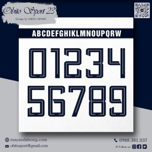 Font Số Obito Sport Xanh Navy – Thiết Kế Hiện Đại Cho Áo Thể Thao