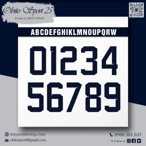 Font Số Obito Sport 25 - Đen/Xanh Đen