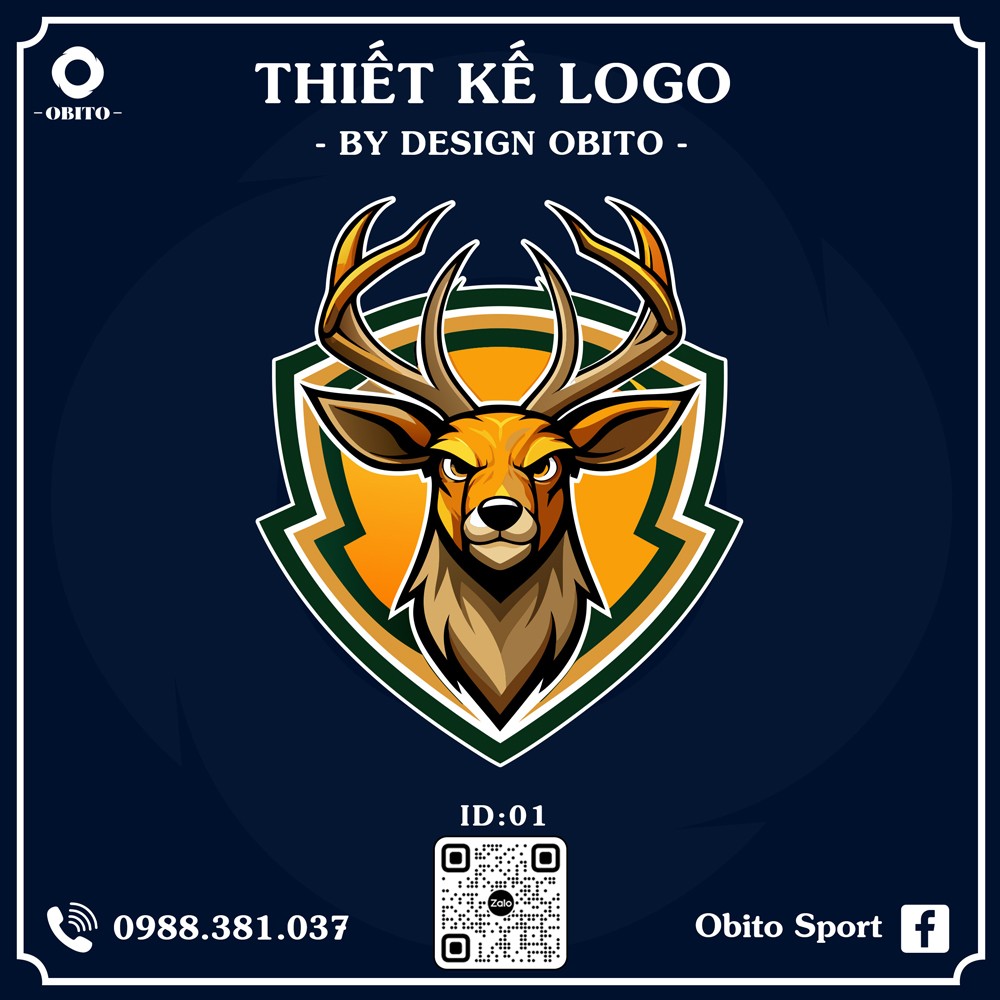 Logo đội bóng sắc cam vàng năng động - Obito Design