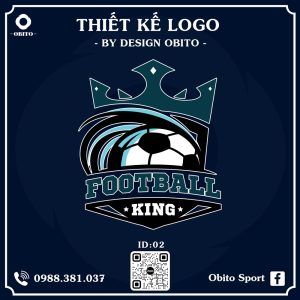 Logo Football King Xanh Navy – Thiết Kế Logo Bóng Đá Hiện Đại và Sắc Nét