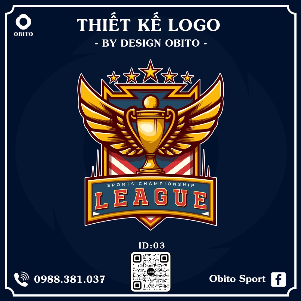 Logo bóng đá LEAGUE với màu vàng ánh kim chủ đạo