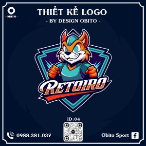 Logo RETOIRO - Cam Đỏ Năng Lượng & Xanh Tím Hiện Đại