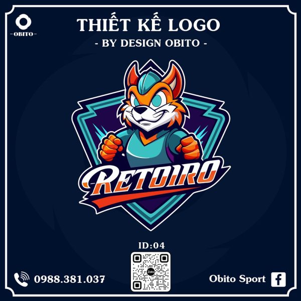 Logo RETOIRO - Cam Đỏ Năng Lượng & Xanh Tím Hiện Đại