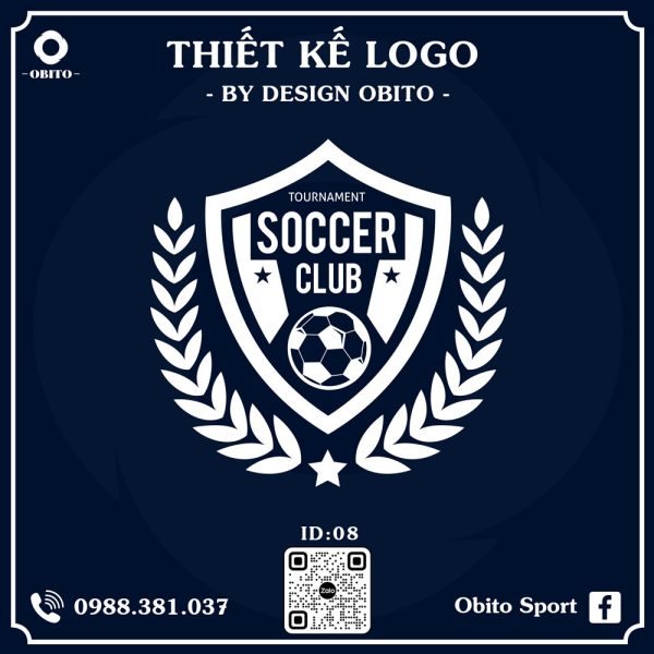 Logo Bóng Đá Xanh Navy - Thiết Kế Khiên Huy Hiệu Đẳng Cấp