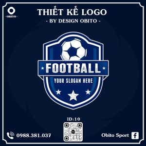Logo Bóng Đá Badge Xanh Biển Trắng - Thiết Kế Tùy Biến Chuyên Nghiệp