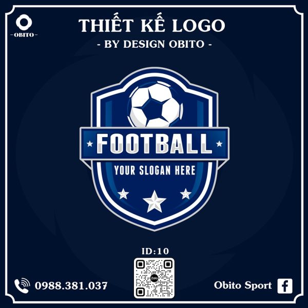 Logo Bóng Đá Badge Xanh Biển Trắng - Thiết Kế Tùy Biến Chuyên Nghiệp