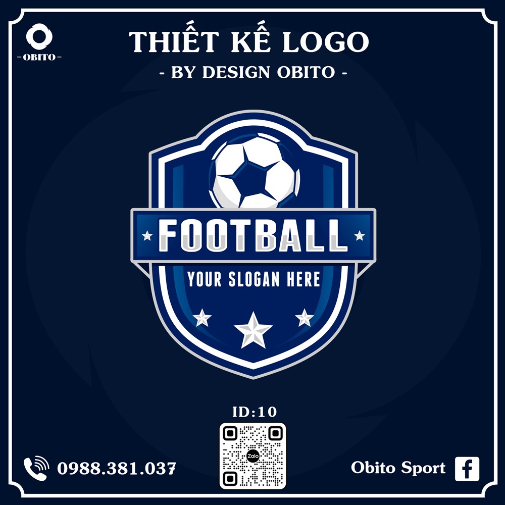 Logo Bóng Đá Badge Xanh Biển Trắng - Thiết Kế Tùy Biến Chuyên Nghiệp