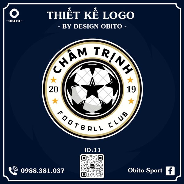 Logo Chấm Trịnh FC - Thiết kế sang trọng, mạnh mẽ với nền xanh than chủ đạo