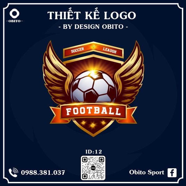 Logo Bóng Đá OBITO Cam Đỏ Vàng – Biểu Tượng Chiến Thắng Mạnh Mẽ