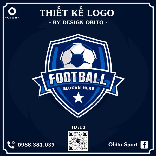 Logo Bóng Đá Xanh Dương Design Obito