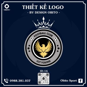 Logo Câu Lạc Bộ Bóng Đá ICT Young – Xanh Đen Vàng Đẳng Cấp