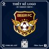 Logo Beer FC - Màu Đỏ Rượu Vang Sang Trọng Kết Hợp Vàng Kim Đẳng Cấp